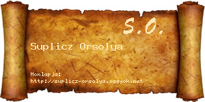 Suplicz Orsolya névjegykártya